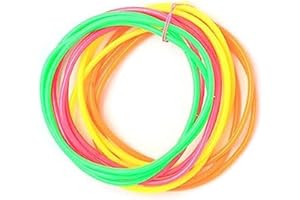 HD Novelty Pack of 12 Gummie Bracelets Bright Gummy Jelly 2.5" Rubber Bangles Shag Bands Friendship Wristbands Party Bag Fillers and 80s Fancy Dress Accessories Gummy Bangles (Bright Coloured)