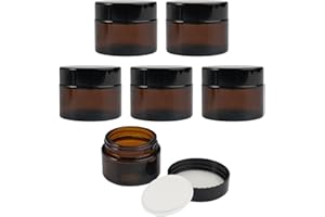 EXIN DECHEN 6 sztuk 50 ml słoiczków do maści, szklane słoiki na krem, bursztyn, pusty pudełko odporne na promieniowanie UV, przezroczysty pojemnik na kosmetyki, słoik do napełniania