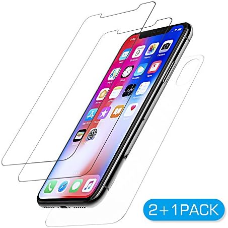 [3-Pack] iPhone X [Front + Back] Screen Protector Glass Guard SHHMA Full Body Premium Tempered Glass Screen Protector