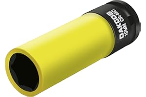 DAKCOS nasadki udarowe 19mm klucz nasadowy 1/2", nasadki z plastikową tuleją, CR-MO, do wymiany felg aluminiowych, długość: 85mm