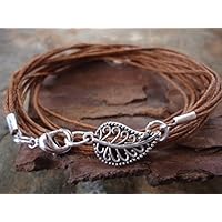 ✿ SILBERBLATT✿ Wickelarmband aus filigranem Blatt