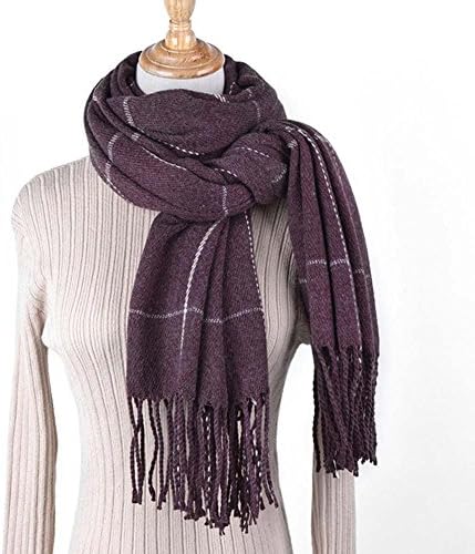 Miweel Women's Long Shawl Big Grid Winter Warm Lattice Large Scarf