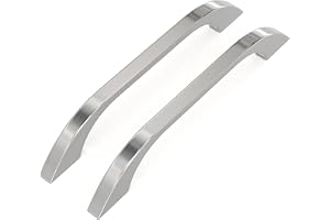 LONTAN Böjda möbelhandtag, silverfärgade handtag för köksskåp, 128 mm mellanrum för skåphandtag, 5 st