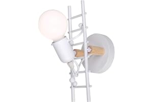 PETITES ECREVISSES Lampade da Parete E27 Humanoid Applique da Parete Moderna Interno Illuminazione Lampada a Muro Creativo per Camera da Letto Soggiorno Corridoio Camera per Bambini (A-Bianco)