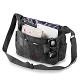 GSTEK Messenger Tasche Kuriertasche Umhängetasche Retro Stoff Leinen Lässige Umhängetasche Schultertasche Messenger Bag für Sport, Arbeit, Schule, Reisen - 4