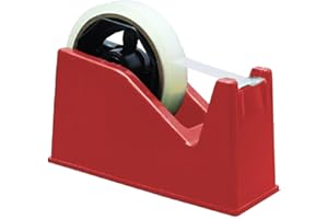 SUL Heavy Duty Desktop Tape Dispenser Cellotape Dispencer Weighted Non-Skid Base, Ideal for Home, Office (RED)