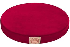 baibu Chair Pad Round Memory Foam Seat Cushion Lumbar Support Pillow for Chair Red -16 Inches