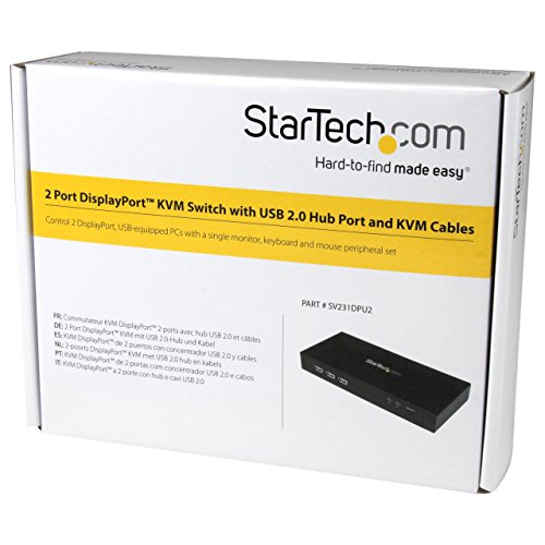 StarTech.com 2-Port DisplayPort KVM Switch mit eingebautem USB 2.0 Hub Ultra HD - 4