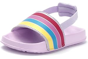 LANIVIC Badelatschen Mädchen Badesandalen Jungen Badeschlappen Dusch Badeschuhe Sommer rutschfest Leicht Strand Hausschuhe Kinder Sandalen Gummiband