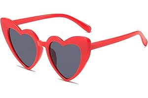Alviller Vintage Heart Shaped Sunglasses for Women, Fashion Retro Eyeglasses Cat Eye Style Eyewear for Girls Women Shopping Travelling Summer Party Makeup Accessories