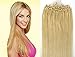 Grade 20 inch Easy Loop Micro Rings Beads Tipped Remy Human Hair Extensions Straight color 613-lightest blonde/Bleach blonde/50g/100s