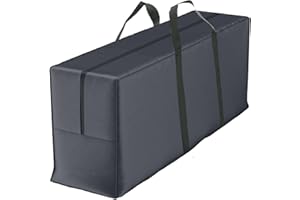 CLIMECARE Sac de rangement, housse de protection pour coussins de jardin, sac de rangement en polyester 600D, 125 x 50 x 32 cm, résistant aux UV, charge lourde, indéchirable