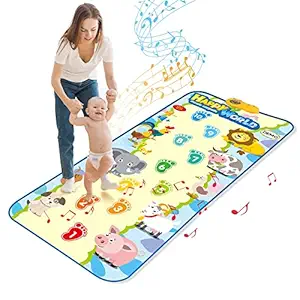 PATPAT Musical Mat for Kids, Educational Toys for Toddlers,KidsPiano Mat Musical Toys Learning How to Walk Mat,Christmas New Year Birthday Gifts for Babies Kids Toddlers 1-3(65 x27)