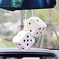 Speedwav? Car Hanging Air Freshener Dice Pendant Rear View Mirror Charms Hanging Suspension Ornaments Decoration Auto Interior - 2 Pcs (White)