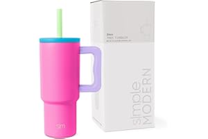 Simple Modern Kids 24 oz Tumbler with Handle and Silicone Straw Lid | Spill Proof and Leak Resistant | Reusable Stainless Steel Cup | Gift for Kids Boys Girls | Trek | 710ml | 80s Mix