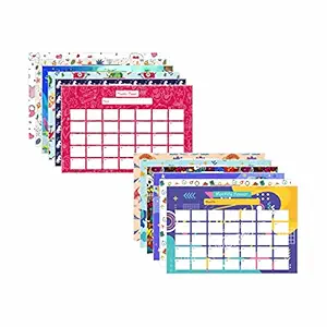 ESCAPER 12 in 1 Theme Monthly Planner Sheets (A3 Size - 11.5 L x 17.5 W inch - Combo Pack of 12 Sheets for a year)| Monthly Organizer | Planner Sheets for Wall | Study Planner Sheets | Wall Planners