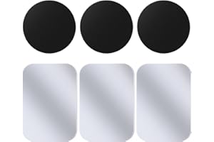 Juspota 6 Pièces Plaques Métalliques avec Adhésif, Metal Plates pour Support Téléphone Voiture magnétique/Support Voiture Aimanté Universel Metal Plate pour Smartphone