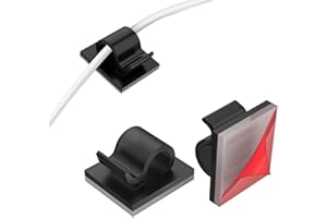 SDHIIOLP 40 clips de cable autoadhesivos, soportes para cables, clips redondos, soportes para cables para escritorio, pared, hogar, oficina, organizador de cables para exteriores, color negro