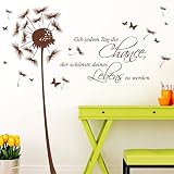 Wandtattoo Loft Wandaufkleber Pusteblume Schmetterling mit Ihrem Wunschtext/ bis zu 15 Wörter frei wählbar / 54 Farben / 3 Größen / dunkelgrau / 1,14 m Höhe x 3,59 m Breite - 8