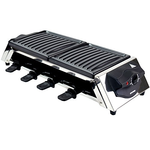 Syntrox Germany Edelstahl Design Raclette Genf 3 in 1 mit Grill und Heißer Stein für 8 Personen - 6