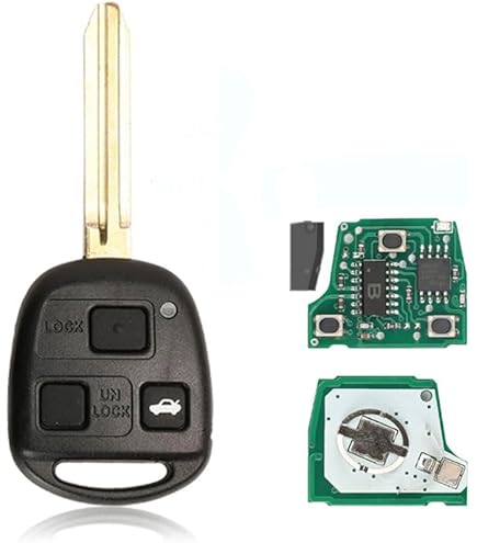 Auto sleutel afstandsbediening 1x case 3 knoppen Blue 1x leeg HA66 1x CR2032 batterij compatibel met VW SEAT SKODA