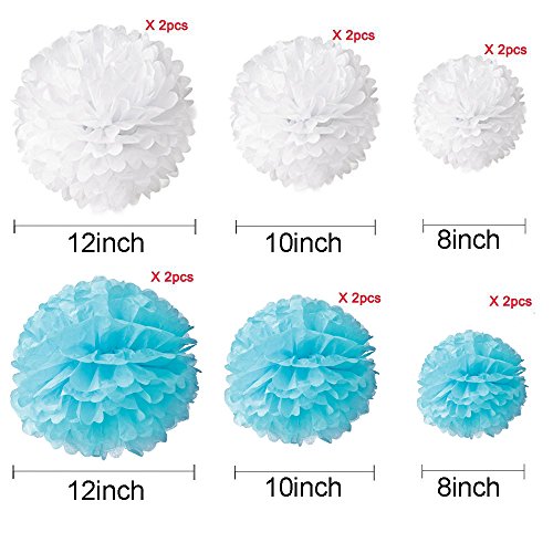 Ist es ein Junge Girlande Set, Wartoon Papier Girlande Banner Dekoration und 12 Seidenpapier Pompons Pom Poms für Baby Dusche Girlande Dekoration, party Foto Requisiten und Baby Deko Geburtstag - 4