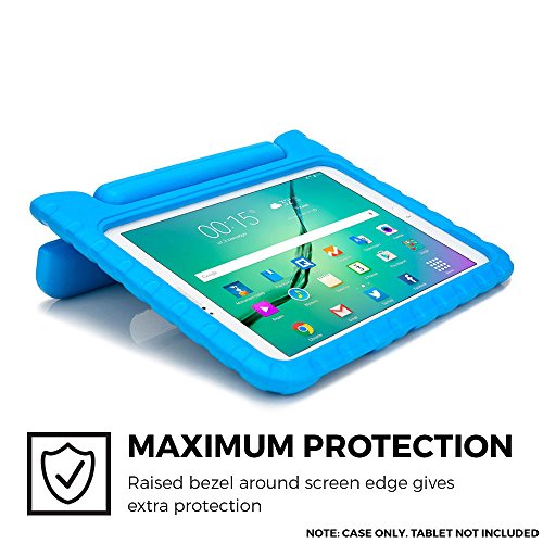 Samsung Galaxy Tab S2 9.7 hülle fur kinder, COOPER DYNAMO Beanspruchbare, strapazeirfähige, robuste, gepolsterte Hartschalenhülle mit integriertem Griff, Standfunktion & durchsichtigem Displaysschutz (Blau) - 2