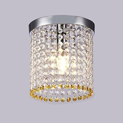 ZAOFAN Pendant Ceiling Light Modern Clear Crystal Color Chromium Stainless Steel Metal Lamp Shade Decoration Chandelier Lights Fixture LED Lighting Bedroom Living Room Restaurant Kitchen Bathroom Hallway Bar , yellow , 20cm