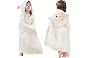 Fayscingo Baby Bath Towel with Hood Children's Blanket with Hood for Toddlers Thick Absorbent Large Swimming Shower Poncho Towel for Boys Girls