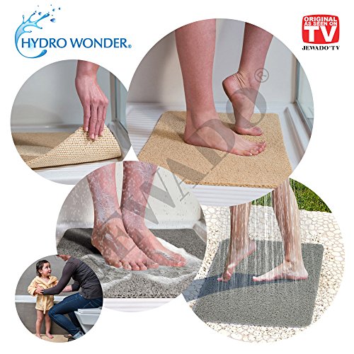 Hydro Wonder® Luxus Anti-Rutschmatte für Bad und Dusche Shower Mat 40 x 60 cm in Beige oder Grau – Original aus TV-WERBUNG! Farbe:Grau - 3