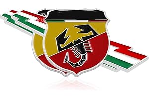 YK ZAOOER 2ST Voiture Badge Emblème Chrome Fender Sticker Abarth Italie pour Tous Fiat Abarth Punto 124/125/125/500 Car Styling,Style 2