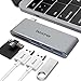 Produktbild USB C HUB mit SD Micro SD/TF Kartenleser, iMXPW  Trivera Typ C Macbook HUB Adapter, 3xUSB 3.0 Ports , für MacBook 12“ , für neues MacBook Pro 13“ und 15“ (2016/2017) Modell (Grau)