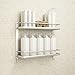 Produktbild Heavy Duty Anti-Rost Aluminium 2-tier Wandregal Organizer mit Haken für Badezimmer über Tür Dusche Caddy für Shampoo Conditioner Seife - Satin (Size : XL)