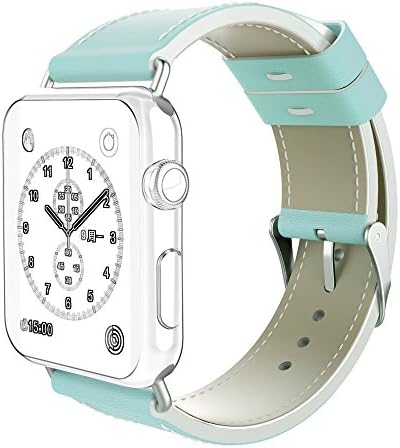 Strap For Apple Watch 42mm, DaGeLon Classic Smart Watch Replacement Wrist Band Fashion Elegant Leather Watchband for Apple iWatch Series 3 Series 2 Series 1 Sport / Editoin Version - Blue / White