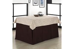 Rufino Díaz Falda Camilla Rectangular Bali Jacquard + Tapete (Chocolate - 70x120cm) - Tejido Resistente y Agradable al Tacto Decorar y Proteger tu Mesa