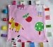 Baby taggie security blanket, taggy baby comforter -Pink farm