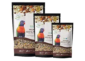 BirdsNature Premium Seed & Nut Mix Food for Medium Birds,Cockatiels,Caiques,Small Conure,Lories and Lorikeets,Poicephalus,Love Birds,Quaker (1000g)