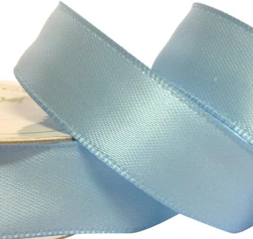 Three Kings 15 mm x 7 m Double Sided Satin Ribbon Roll, Light Blue