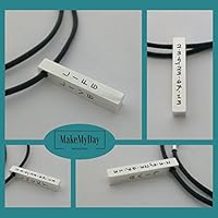 MÄNNER Lederkette mit SterlingsilberBLOCK graviert mit Ihrem Wunschtext oder Schriftzeichen 925-Silber, Geschenk für Ihn, Partnerkette