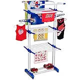 PARASNATH Prime Stainless Steel 3 Poll Clothes Drying Stand With Breaking Wheel System