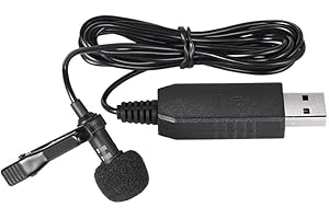 Andoer USB Mic Microphone 150cm Portable Mini Stéréo omnidirectionnelle à Pince pour Ordinateur PC