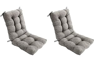 REINO MANSIDI Cojin con Respaldo para Sillas 110 x 50 x 10 cm. Conjunto Cojin de Asiento para sillas Interior y Exterior Cómodo. Cojines para sillas Comedor, mecedoras (110cm x 50cm x10cm, Gris, 2)