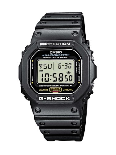 CASIO G-Shock DW-5600E-1VER - Reloj de hombre de cuarzo, correa de resina (con cronómetro, alarma)
