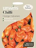 semillas chile habanero  Paquete de 10 semillas de pimientos (chili), color naranja Habanero, de Unwins