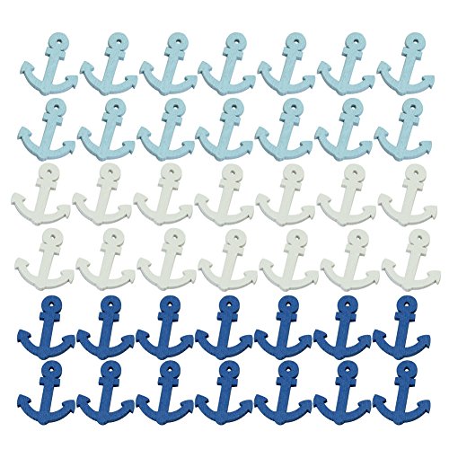 Pinzhi 50Pcs gemischte Farbe Mini-hölzernes Meer-Anker-Fertigkeit Scrapbooking Verschönerung-Dekor - 2