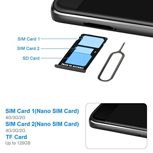 Elephone S7 - 4G LTE Smartphone, 5.5 Zoll, Android 7.1.1, Handy ohne Vertrag, Helio X25 Deca-Core, 4GB RMA 64GB ROM, 3000mAh, Fingerabdruck-ID, Dual Kamera, Dual SIM, OTG (Schwarz)