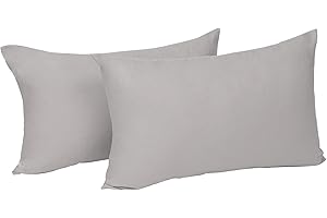 WOLTU® KB5148hgQ2, poszewka na poduszkę 2X, poszewka na poduszkę 100% bawełna z zamkiem błyskawicznym, zestaw 2 poduszek na sofę, poszewki na poduszki, poszewki na poduszki, poszewki na poduszki, podwójne opakowanie, 30x50 cm, jasnoszary