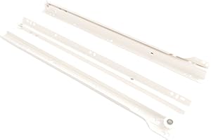 BLUM Szuflada wysuwana | prowadnica wysuwana na rolkach 300 mm częściowo wysuwana; 1 para kremowo-biała