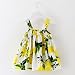 YOMIYOKA Baby Girls 6 Months - 3 Years Lemon Sling Flower Wedding Princess Bowknot Party Dress (2 Years, Yellow)