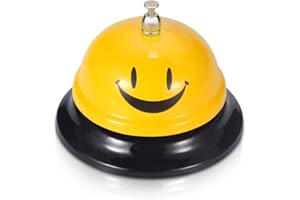 Comsmart Call Bell, Service Bell for the Porter Kitchen Restaurant Bar Classic Concierge Hotel Use(3.35 Inch Diameter) (Yellow)